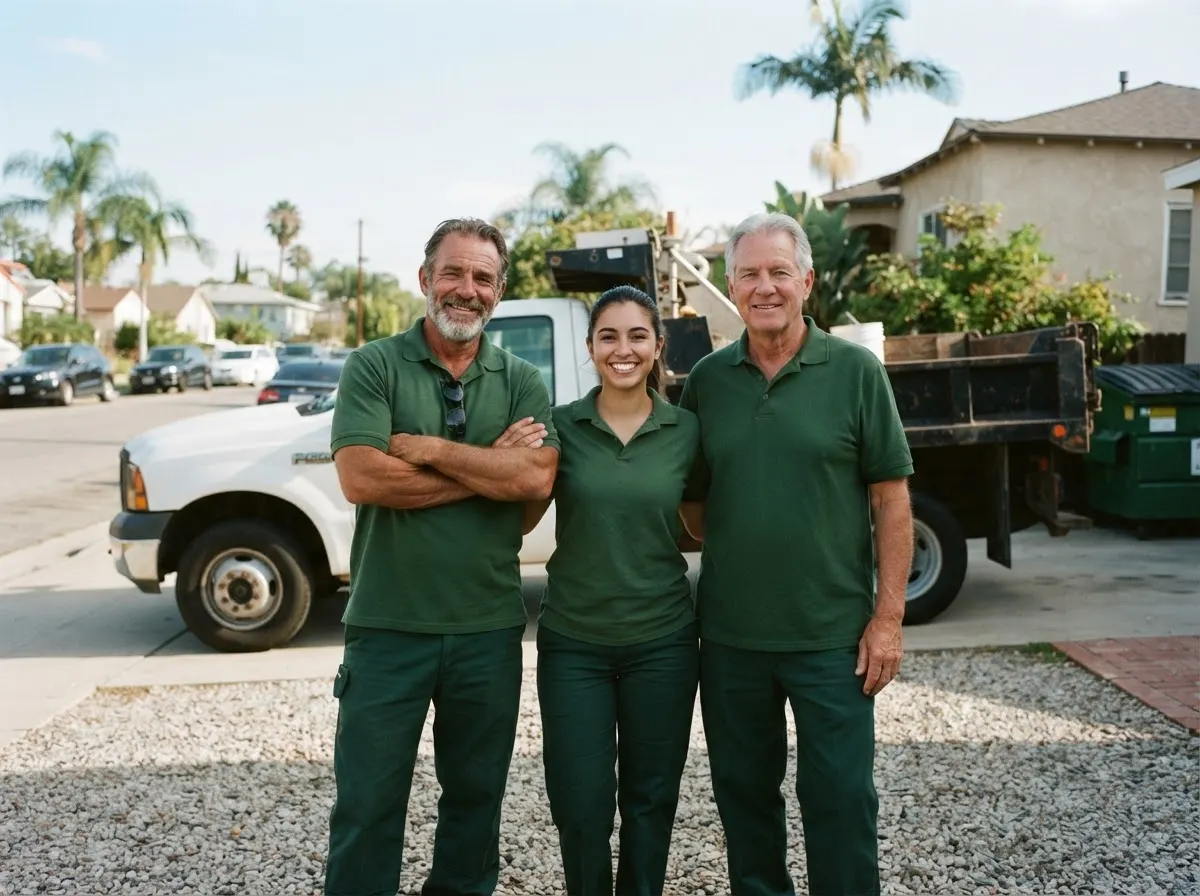 The EverClean Waste Solutions team, dumpster in Los Angeles, CA
